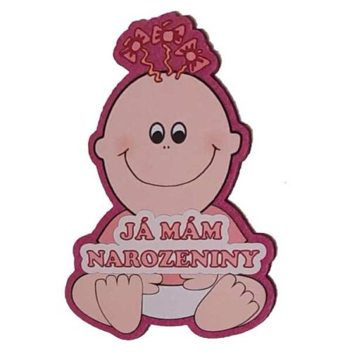 dekorace holka z plsti - j&aacute; m&aacute;m narozeniny