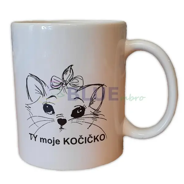 Keramický hrnek s potiskem kočička č.01 330ml  - BLUEmbro.cz