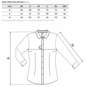 velikosti košile dámské 218